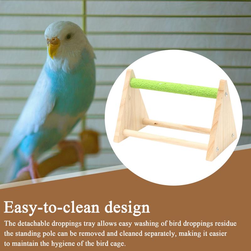 Bird Stand Wood Bird Playground Triangle Perch Playground For Parakeet Canary Cockatiel Finch Training Toy For Inside Outside