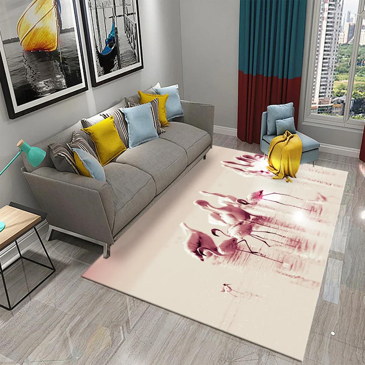 

3D Beautiful Flamingo Carpet Lovely Animal Rugs for Living Room Kids Bedroom Entrance Decor Rugs Bathroom Kitchen Non-slip Mats 50x80cm
