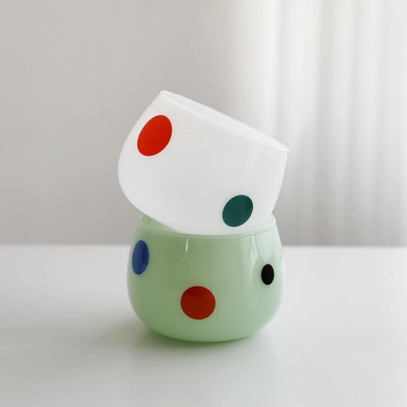 OLOEY High Borosilicate Polka Dot Glass Mug