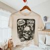 Spook Show Skull Boxy Tee, Vintage Horror Film Crop Top, Retro Halloween Shirt, Creepy Season Apparel, Costume Party Outfit, Goth Tee