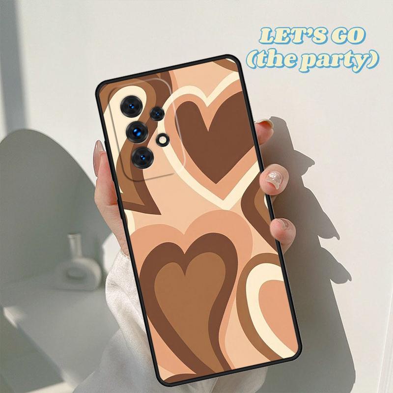Latte Love Brown Heart Aesthetic phone case For Samsung Galaxy A42 A31 A40 A51 A71 A32 A80 A91 A52 A72 A20e A21S A50 A70 A11 A12