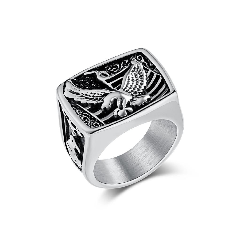 Eagle Men s Ring Ring American Bald Eagle Marine Veterans Memorial Hand Ornament 8#
