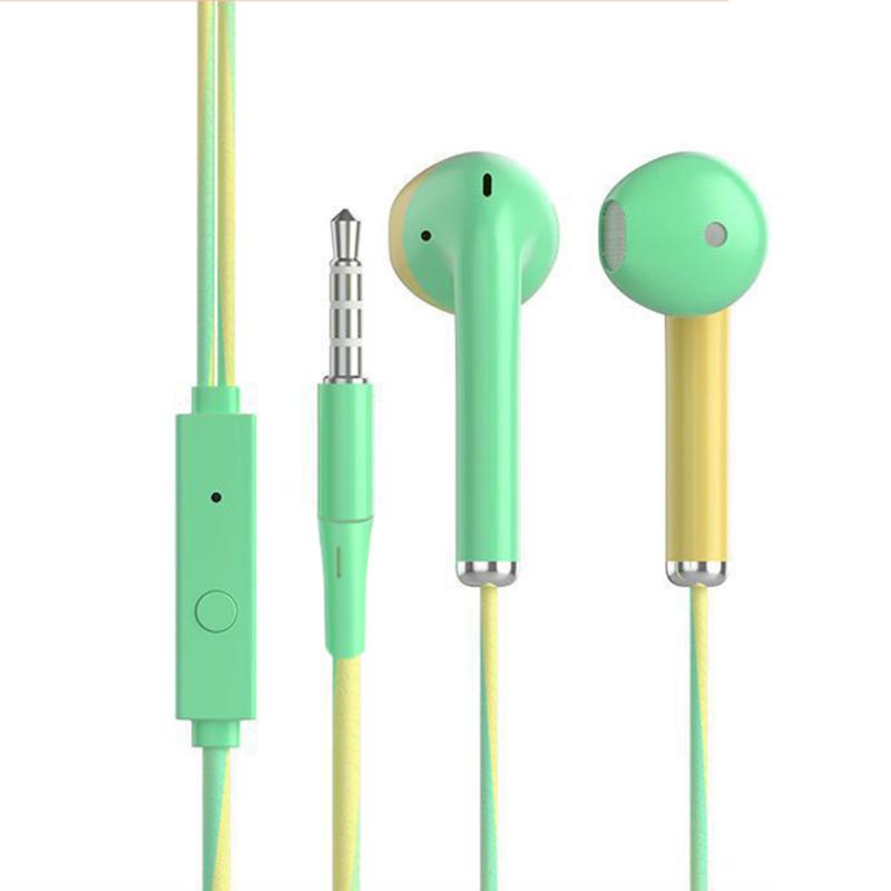 

гаряче! Дротові навушники-вкладиші A12 із мікрофоном. Барвисті навушники Hi-Fi із шумозаглушенням для смартфонів зелений/жовтий