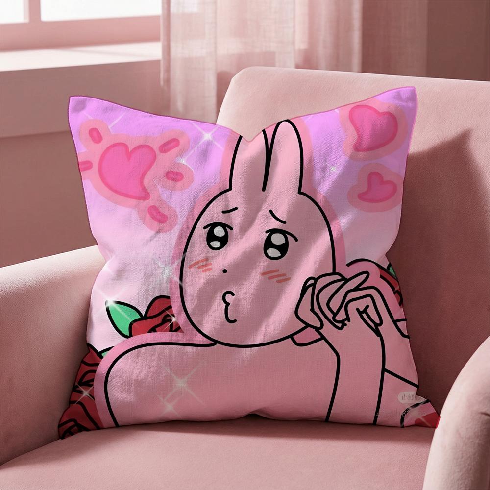 my friend rabbit Cushion Cover Multi-Scene Pillow Cover for Home & Car - Reversible, Soft & Durable for Daily Use