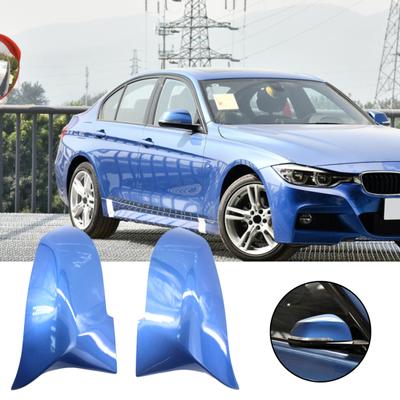 2 Pièces Coque de Rétroviseur Extérieur Style Voiture Design Klaxon Bleu Assortiment Parfait Cache-Rétroviseur Latéral 51167292745 51162222543 51162222544 pour BMW F30 F32 F35