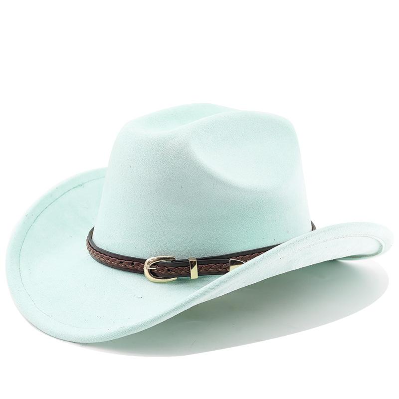 New Fashion Suede Cowboy Fedoras Cap Retro Unisex Outdoors Big Brim Top Hat Western Style Handsome Britain Panama Jazz Hat