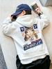 Autumn Winter Cartoon Cat Ramen Back Print Pullover Boys Girls Long Sleeve Hooded Sweatshirt Streetwear Children Warm Top