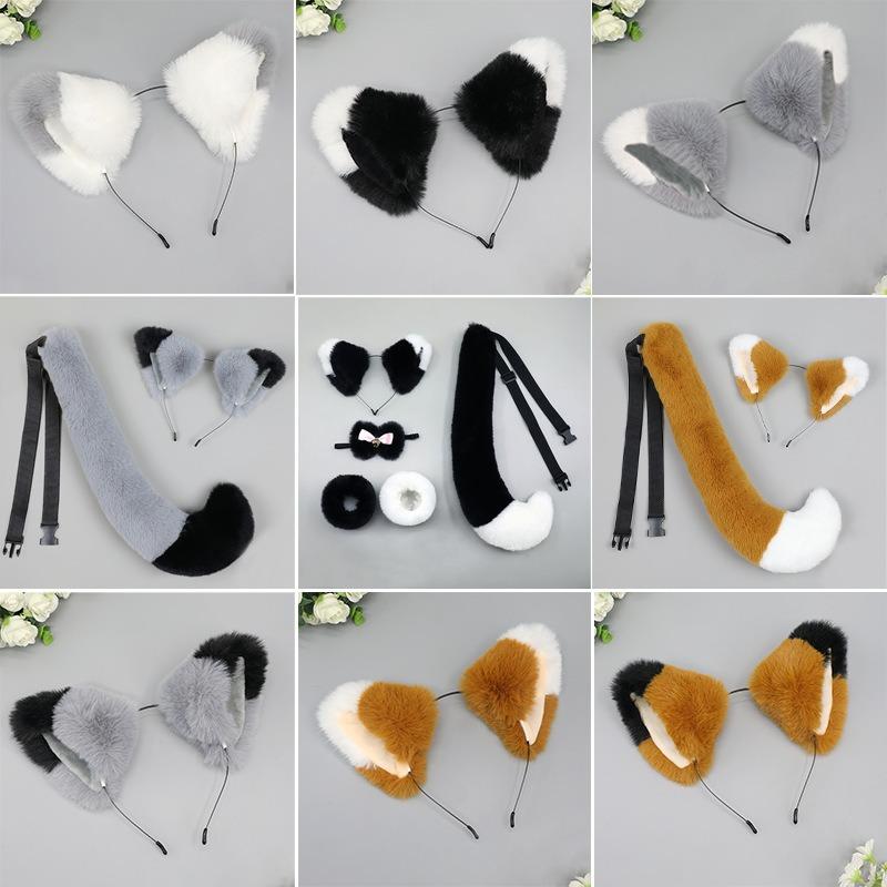 A Handmade Cute Olita Plush Fox Ear Headdress Beast Ear Accessory Cat Ear Headband