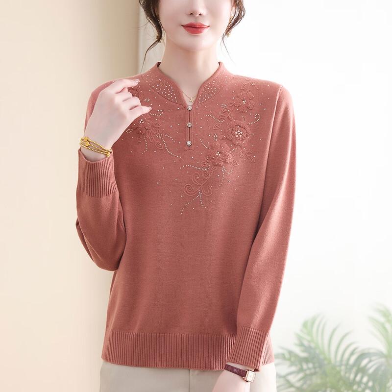 YUZHAOLIN Women s Elegant Embellished Knit Pullover XL