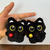 Mini Cute Black Cat Plush Toy Cartoon Kitten Keychain Backpack Decoration Accessories Soft Stuffed Doll Birthday Christmas Gifts