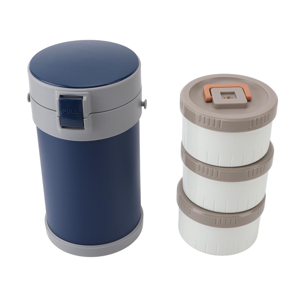 Pote Térmico para Alimentos 2,3L 3 Camadas Seguro para Micro-ondas Aço Inoxidável 304 Lancheira Térmica com Alça de Ombro