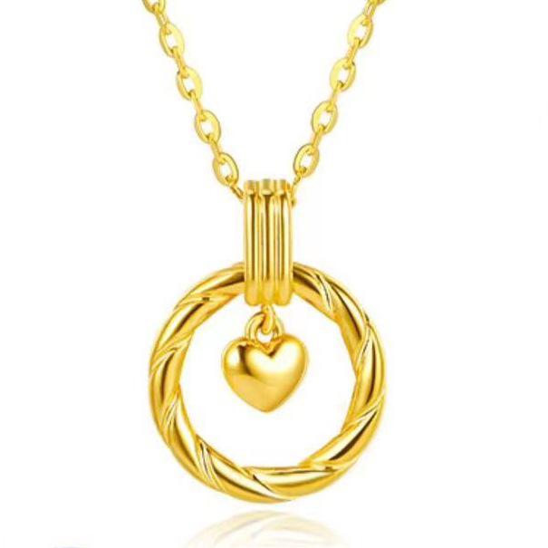 Gold Mobius Heart Necklace - Elegant Summer Clavicle Chain Gift for Girlfriend