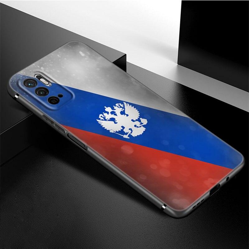 Russia Russian Flags Emblem Phone Case For Xiaomi Redmi Note 11 10 9 8 Pro 11T 5G 10T 10S 9S 9T 9i 9C 9A 8T Soft TPU Black Cover