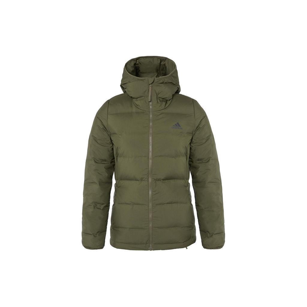 Adidas Solid Color Outdoor Sports Casual Windproof Warm Down Jacket Women Jacket Green GT9203