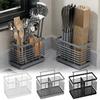 1PC Hanging Kitchen Cutlery Holder Sink Caddie Cutlery Drainer Stainless Steel Kitchen Caddie Spoon and Fork Chopstick Organizer