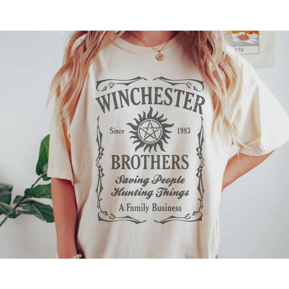 Plus Size Women's Supernatural Winchester Brothers T-Shirt Breathable Stylish Versatile Street Style Oversized