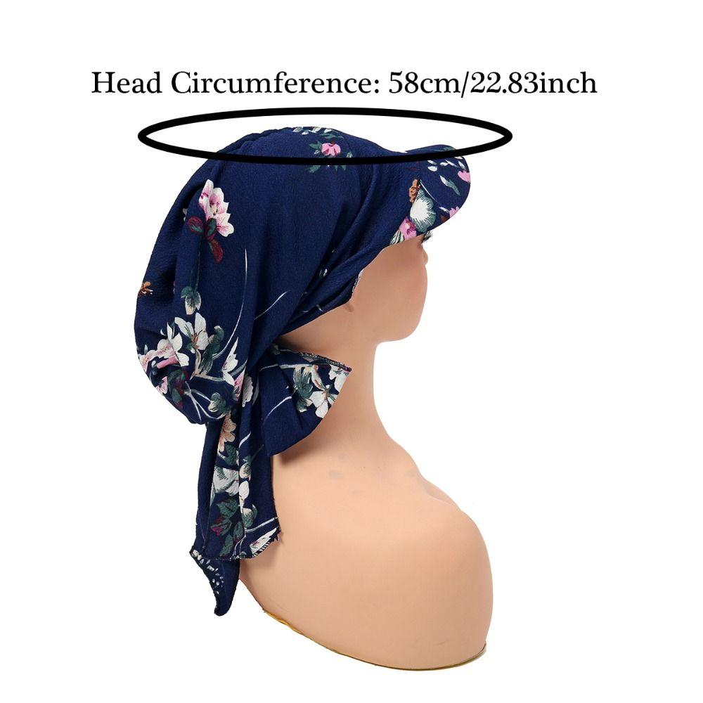 Print Women Hijab Caps Wrap Hair Ladies Headscarf Hat Fashion Turban Bonnet  Hide Hair