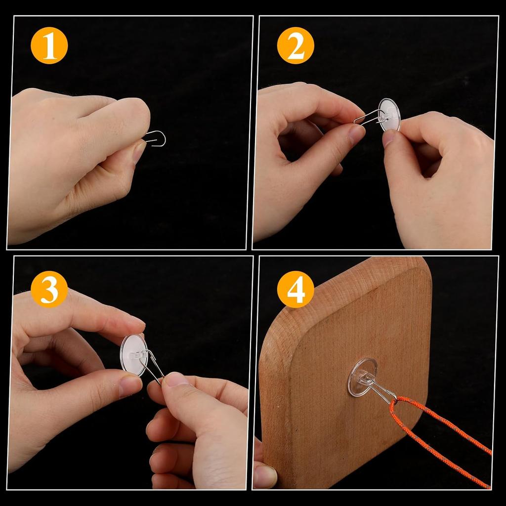 Adhesive Ceiling Hooks, 20pcs Round Self-Adhesive Ceiling Hooks Without Drilling Removable Transparent Wall Hanger for Festival Wedding Birthday