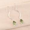 Green Amethyst Gemstone 925 Sterling Silver Jewelry Handcrafted Earrings 2.60" EE-43-37