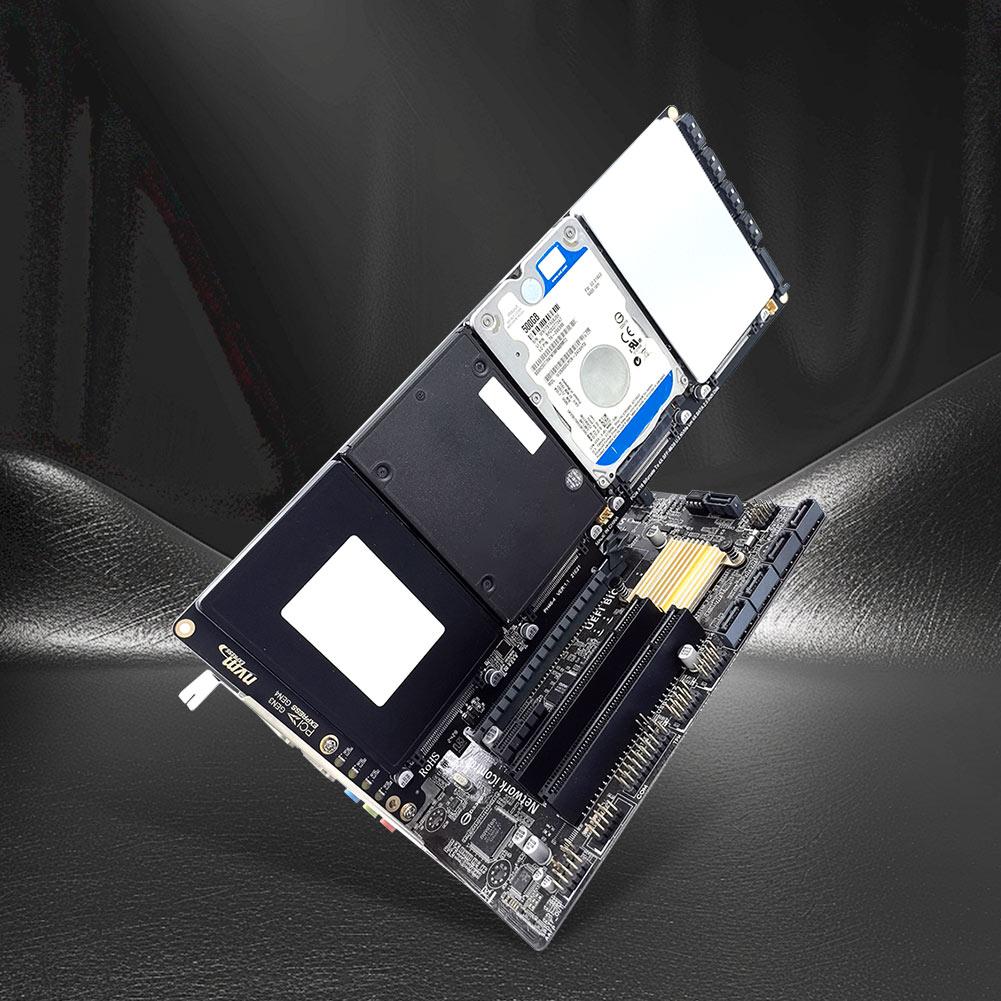 4-Port NVMe Interface PCIe X16 Conversion Card Motherboard Support PCIe X4x4x4x4 Bifurcation with LED Indicator for PC
