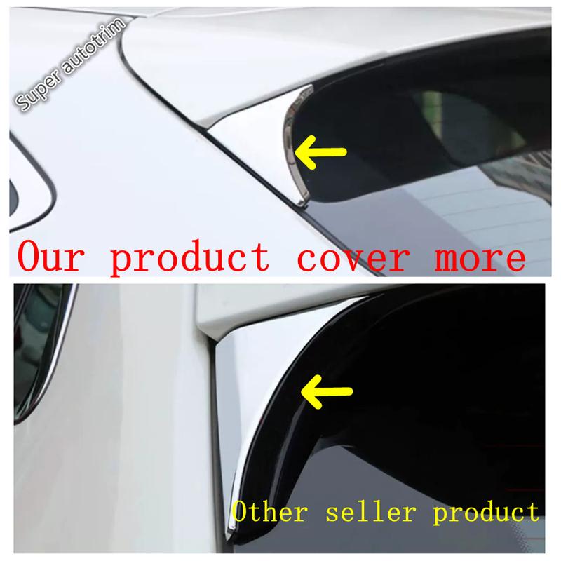 2PCS Rear Window Spoiler Panel Sequ Cover Trim Fit For Nissan Qashqai J11 2014 - ABS Chrome Exterior Refit Accessories