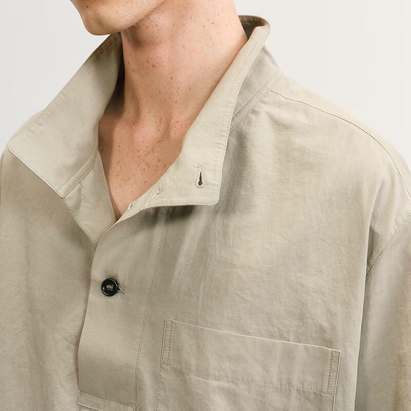 CROQUIS Men's 2025 Summer Loose Stand Collar Short Sleeve Shirt