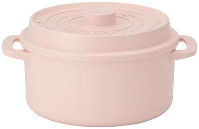 Cocotte-Style Microwave Pot with Colander, Dishwasher Safe, 1600ml, 18cm, Dull Pink, Made In Japan, MWCP2-A