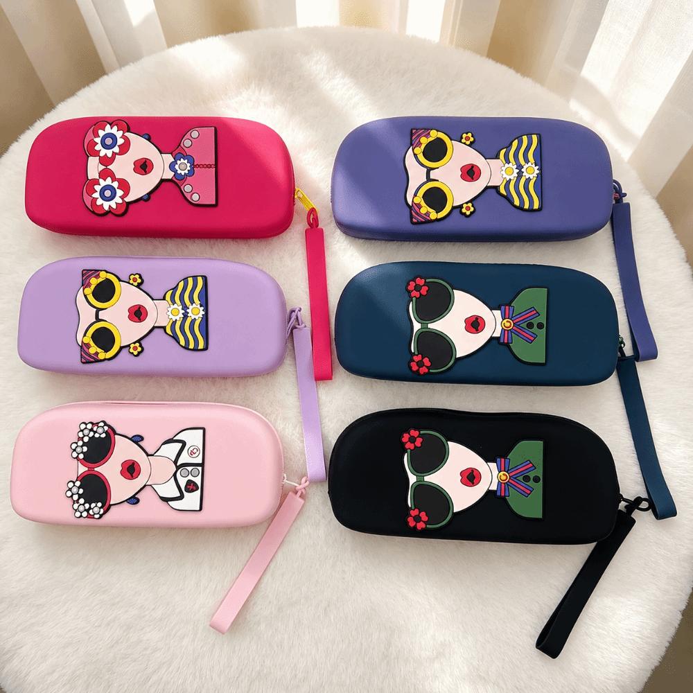 Soft Silicone Eyeglasses Pouch Case Wristlet Strap Glasses Holder Pouch Travel Use