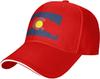 Colorado Flag Mountain Outline Baseball Cap Polyester Casual Adjustable Sun Protection Baseball Hat