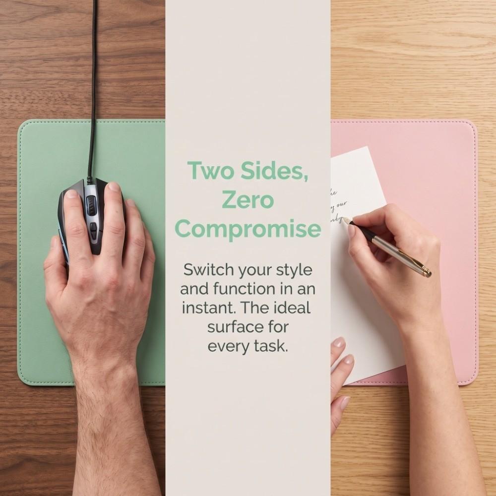 Front and Back Color Matching Leather Mouse Pad Writing Mat Laptop Table Mat  Home