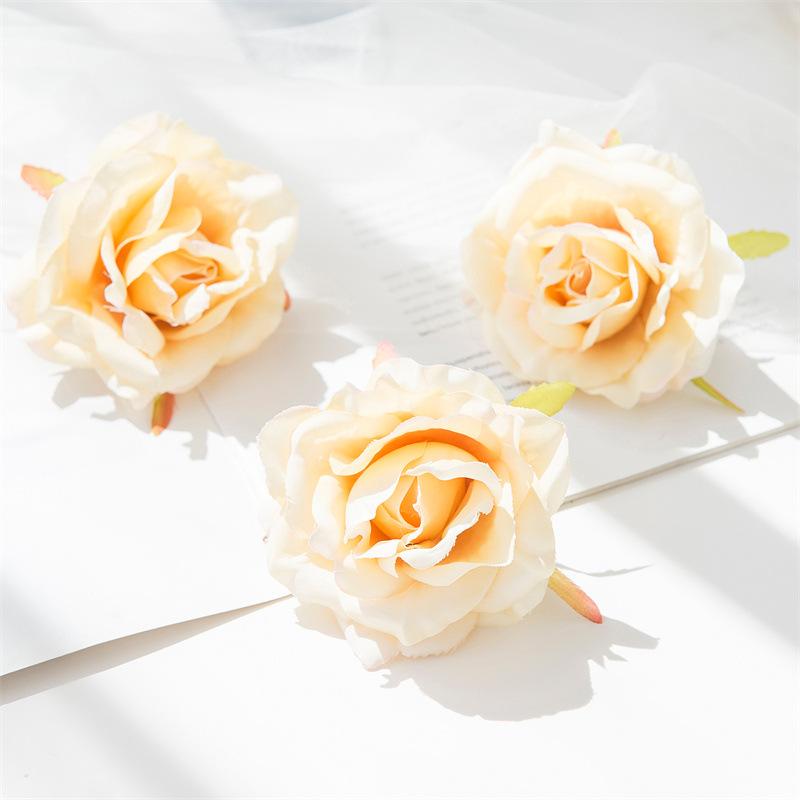 Gerollter Rand Rosenblütenkopf Handgefertigt DIY Künstliche Rosenblüten Peyote Hochzeitsblume Künstliche Requisiten Dekoration Künstliche Blumen