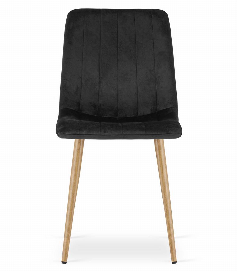 Lava Chair - Black Velvet / Wood Color Legs X 1