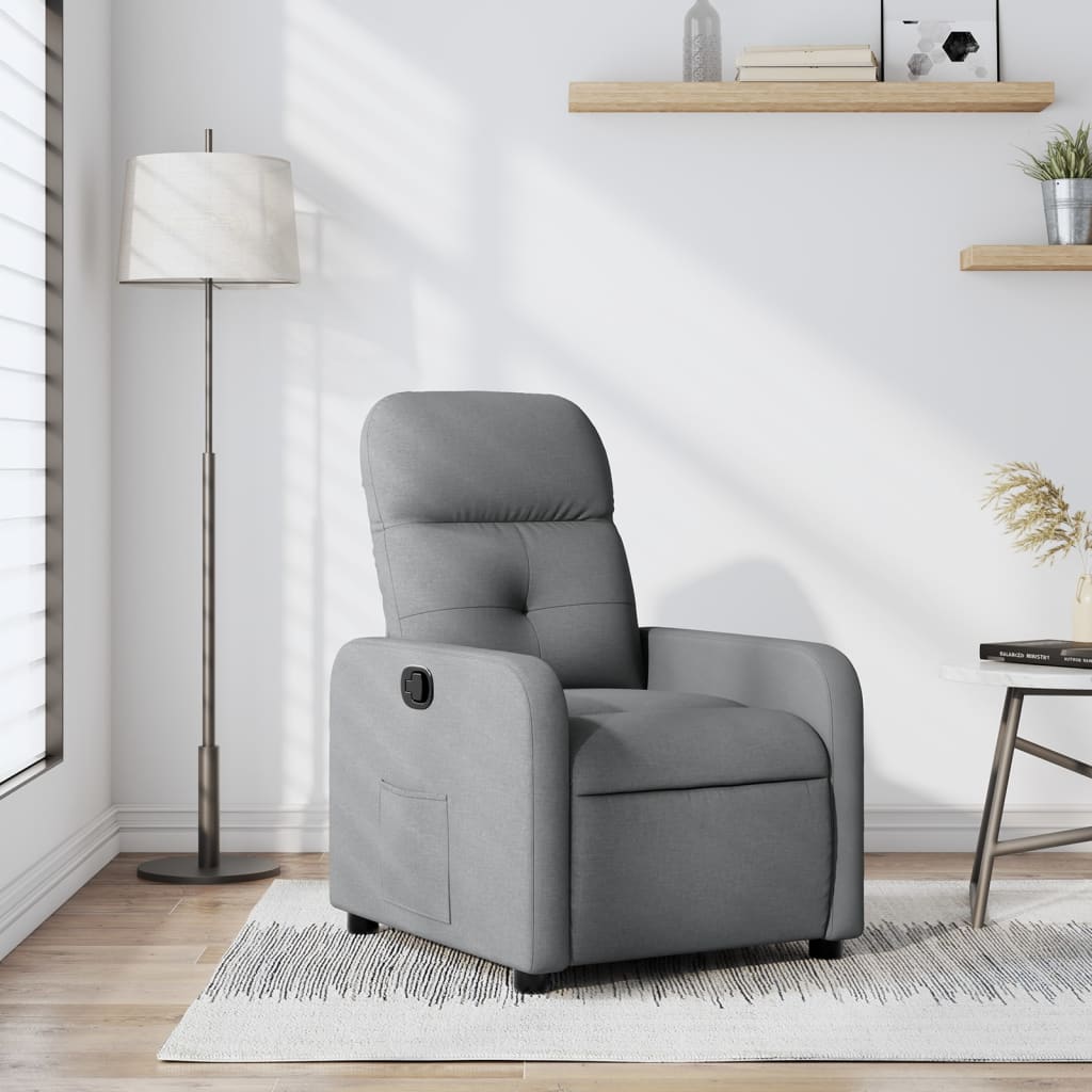 Relaxation Armchair Light Grey Fabric
