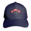 Wildflower bouquet floral pattern in red light blue and gray Baseball Cap Hat Unisex For The Sun Snapback Cap black Boy Womens
