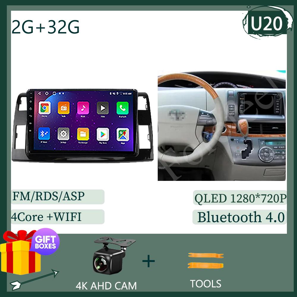Android 14 DVD NO 2DIN For Toyota Previa 3 III XR50 Estima 2006-2019 RHD Auto Radio Stereo Multimedia Car Player GPS Navigation