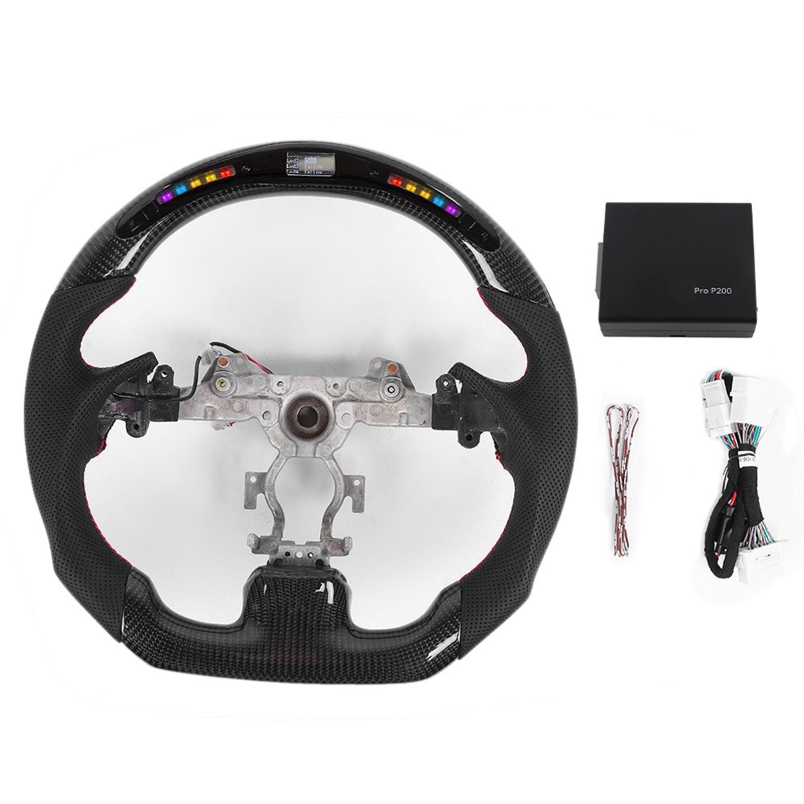 

Рулевое колесо из углеродного волокна с перфорацией Nappa LED, подходит для Infiniti G37 2009‑2013 чёрный