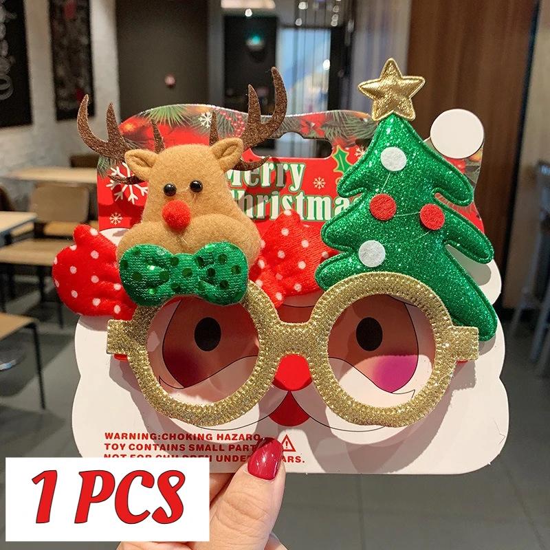 1PCS Christmas Glasses for Kids Adults Festive Holiday Dress Up Accessory Cute Xmas Gift Frames 1PCS