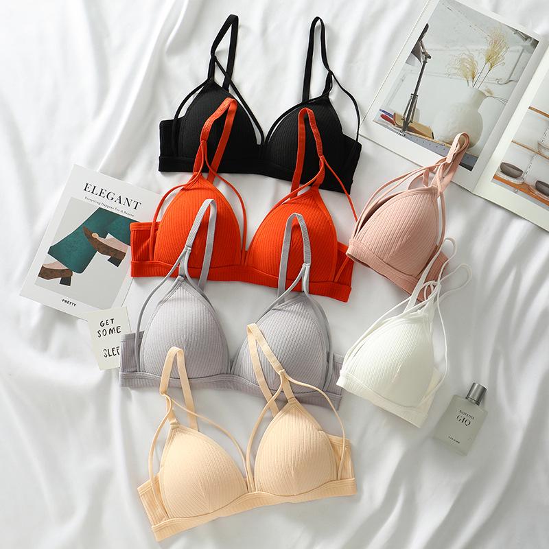 Yumei 145 Top a Fascia in Puro Cotone con Bottoni e Imbottitura - Senza Ferretto, Bellissimo Design sulla Schiena per Ragazze