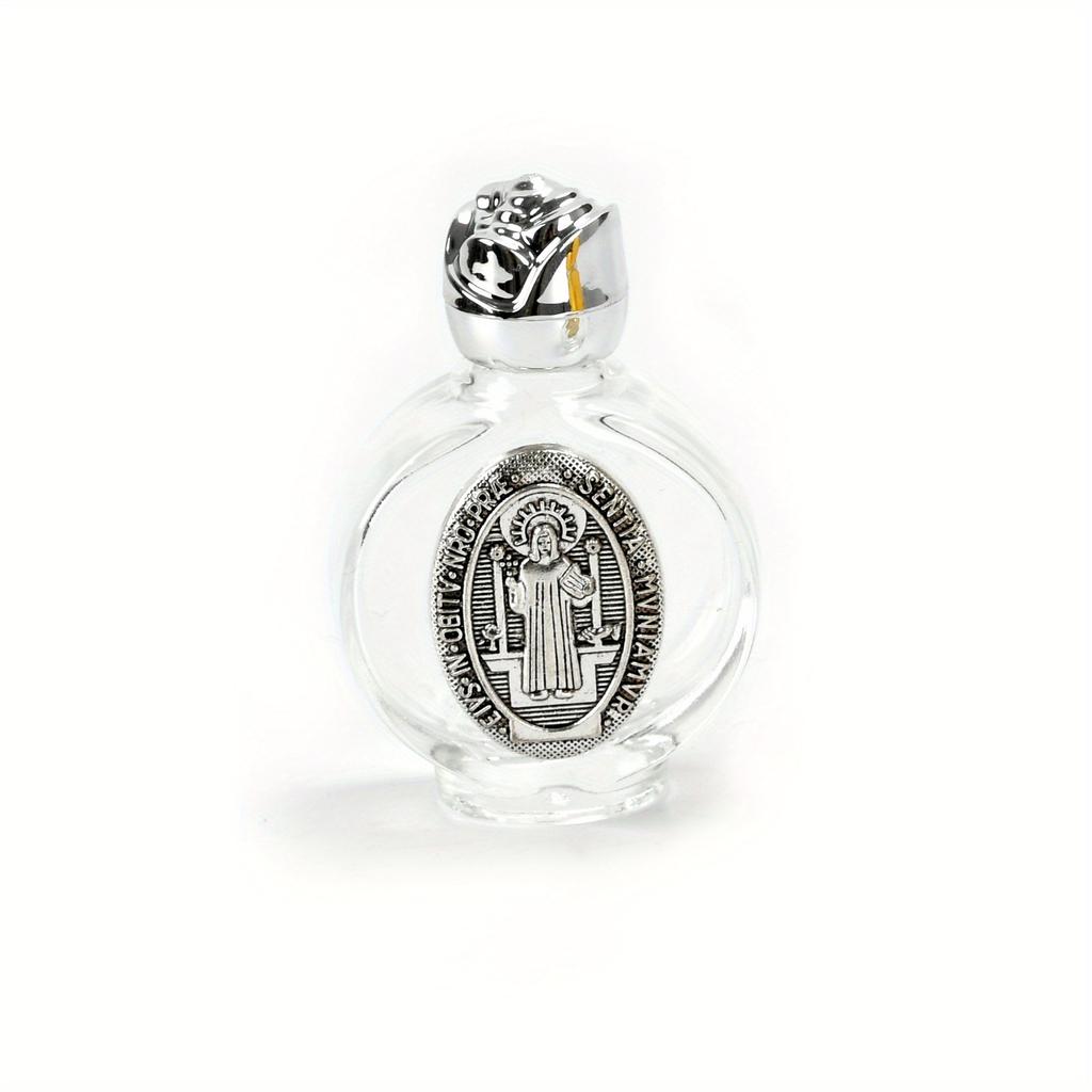 1 Stück Weihwasserflasche Heiliger Benedikt Religiöses Kreuz Flasche Christliche Jungfrau Skulptur Flasche Weihwasserflasche