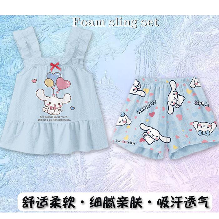 Girls Summer Sleeveless Princess Print Cami Pajamas