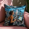 Custom Woven Square Throw Pillow Washable European & American Style Mother's Day Gift for Living Room