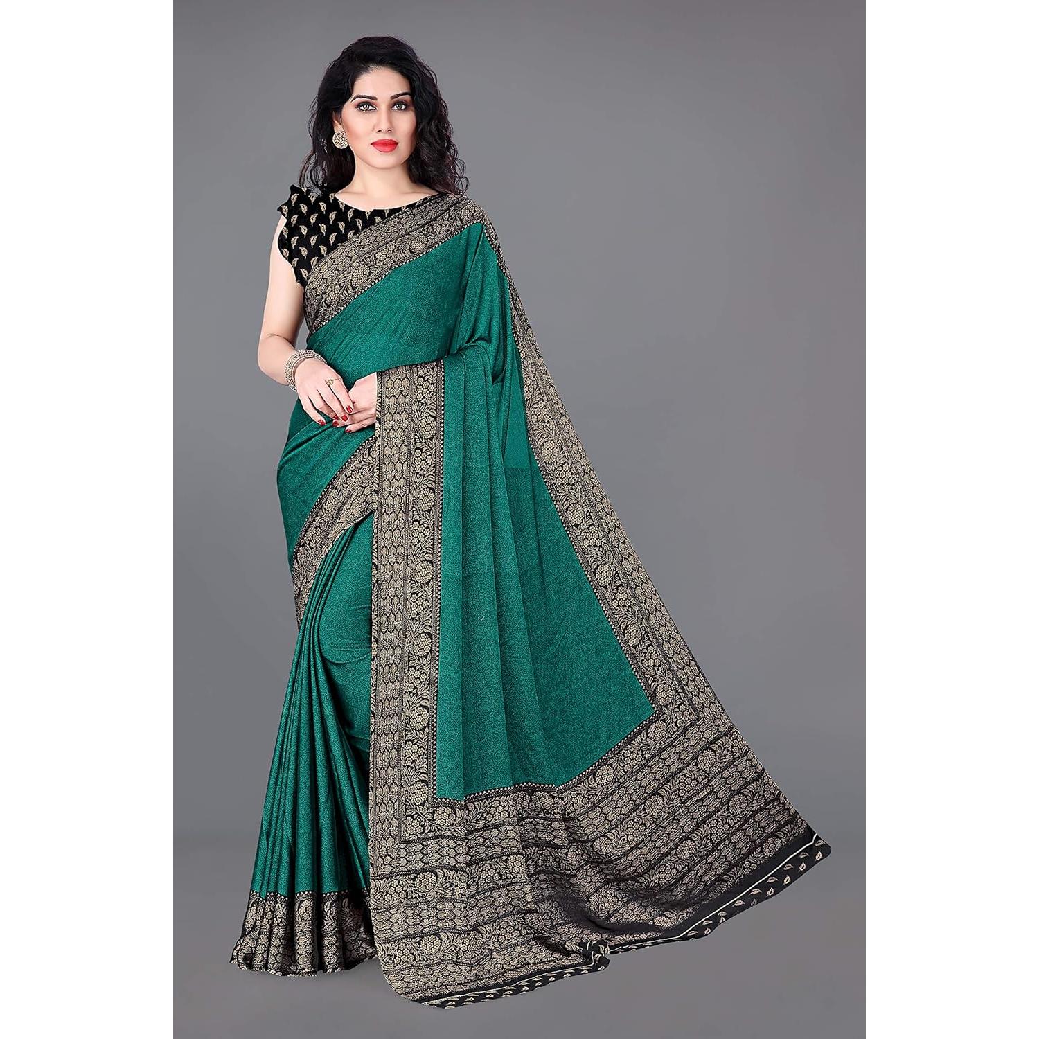 

Women s Chiffon Kalamkari Printed Saree with Blouse Piece (Need To Be Stitched As Per Size And Fit)