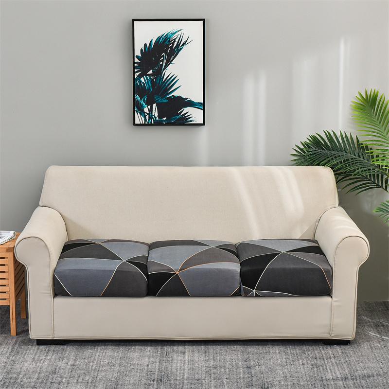 Elastischer Sofasitzkissenbezug für Wohnzimmer Stretch Floral Bedruckt Sessel Couchbezug Ecke L-Form Abnehmbar Staubdicht