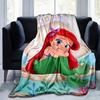 1PC Cartoon Mermaid Blanket, Soft Flannel Throw Blanket, Versatile & Cozy for Bedroom, Seasonal Universal Home Decoration Throw, Cute Ariel