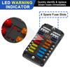 UCkasayfy Blade Fuse Fuse Block with 24 Fuses and LED Display for and Trucks 12-Way Block, 12V/24V ATO/ATC Cars, Boats, RVs,