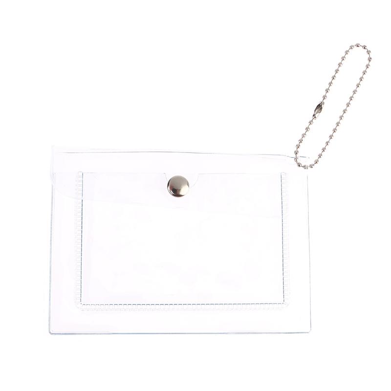 1Pc Women'S Credit Card Holder Wallet Transparent Waterproof Pvc Id Card Wallet