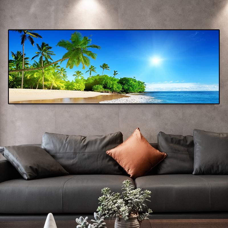 Landscape Tropical Sea Beach Canvas Painting Palm Tree Posters And Prints Wall Art Pictures Living Room Home Decor No Frame