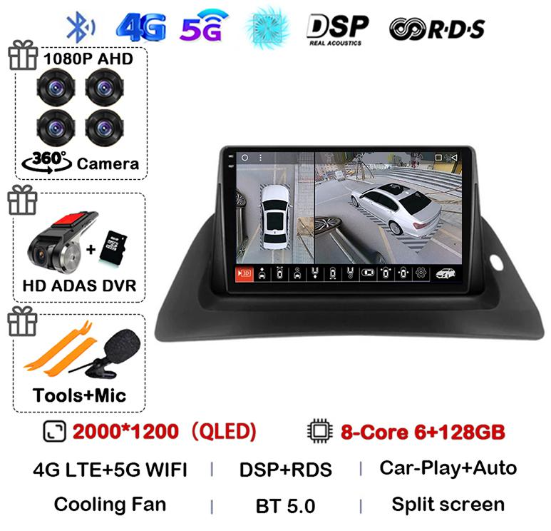 Android 14 Carplay Auto 4G+WIFI For Renault Kangoo 2009-2012 2015 2016 2017 2018 Car Radio Multimedia Stereo Video Player GPS BT