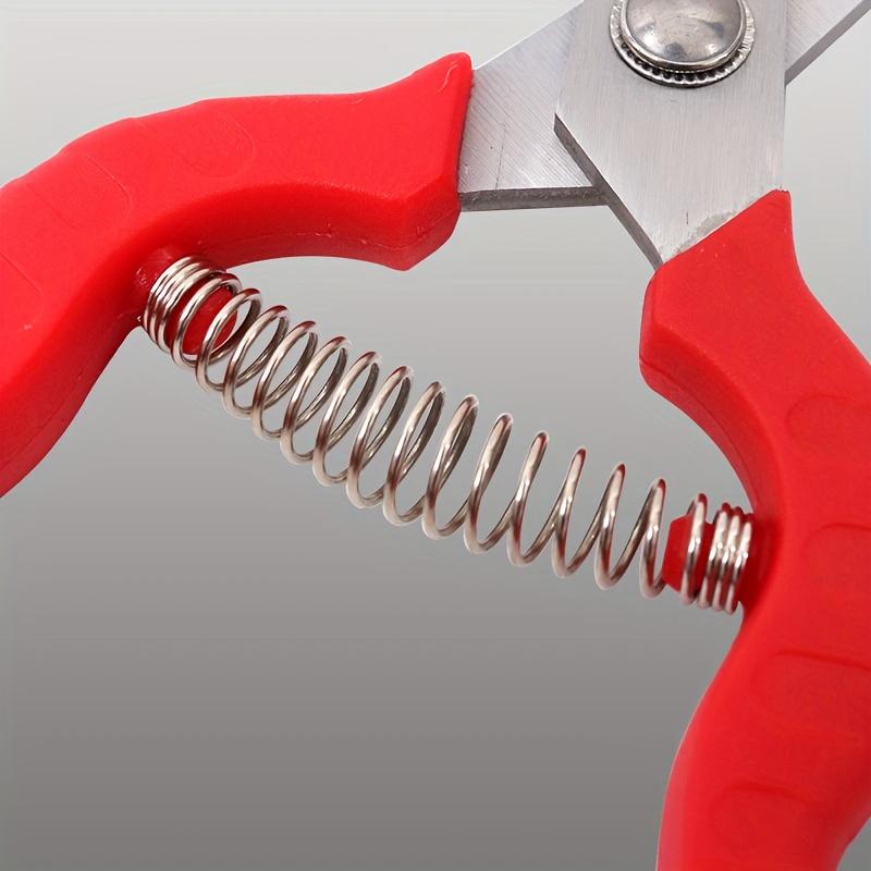 1pc Professional Garden Pruning Shears with Ergonomic Red Grip – Durable Stainless Steel Straight Blades for Rose Arrangement
