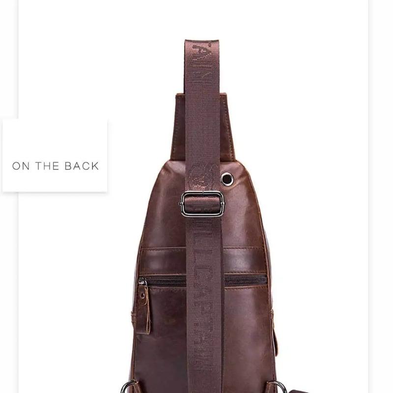 Značka 2024 vysoce kvalitní pánská pravá kůže hovězí kůže Vintage hrudník zádový batoh Cestovní móda Cross Body Messenger taška přes rameno